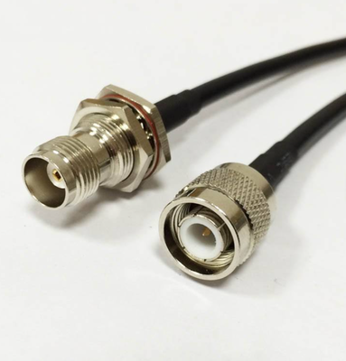 Straight TNC Male Plug to Female Jack RF Coax Connector with 0~3GHz Frequency, Brass Material, and Crimp Termination